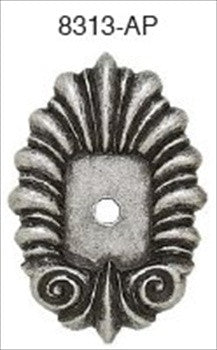 Edgar Berebi 8313ap: 1-3/8 Lion In Winter Oval Back Plate - Artisan Pewter