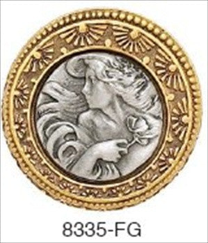 Edgar Berebi 8335fg: 1-3/4 Nantucket Cabinet Knob - Florentine Gold Plate