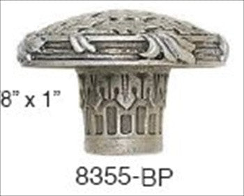 Edgar Berebi 8355bp: 1-3/8 Lion In Winter Oval Cabinet Knob - Burnished Pewter