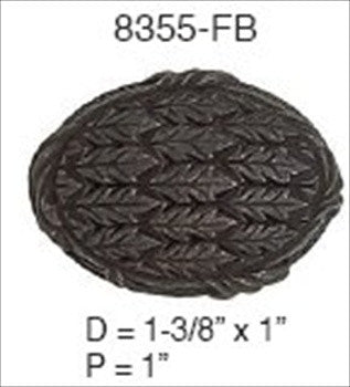 Edgar Berebi 8355fb: 1-3/8 Lion In Winter Oval Cabinet Knob - French Bronze