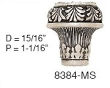 Edgar Berebi 8384ms: 15/16 Tremont Cabinet Knob - Matte Sterling Silver