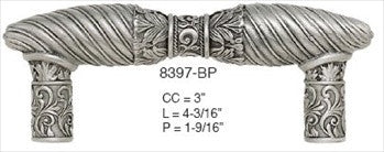 Edgar Berebi 8397bp: 3 cc Fountainebleau Cabinet Pull - Burnished Pewter