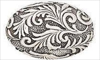 Edgar Berebi 8414/6: 1-3/16 Glendale Oval Cabinet Knob - Burnished Silver Plate