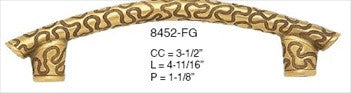 Edgar Berebi 8452fg: 3-1/2" cc Ruffles Cabinet Pull - Florentine Gold Plate