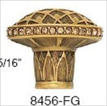 Edgar Berebi 8456fg: 1-1/4 Thames Oval Cabinet Knob - Swarovski Crystal/Florentine Gold Plate
