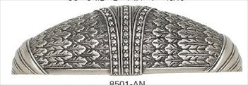 Edgar Berebi 8501an: 3-1/2" cc Nantucket Bin Cabinet Pull - Swarovski Crystal/Antique Nickel