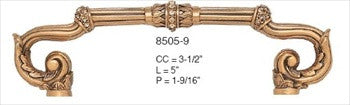 Edgar Berebi 8505/9: 3-1/2" cc Hollis Cabinet Pull - Swarovski Crystal/Museum Gold Plate