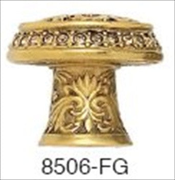 Edgar Berebi 8506fg: 1-1/8 Glendale Court Cabinet Knob - Swarovski Crystal/Florentine Gold Plate
