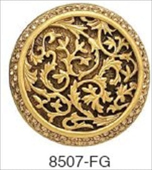 Edgar Berebi 8507fg: 1-1/2 Glendale Court Cabinet Knob - Swarovski Crystal/Florentine Gold Plate