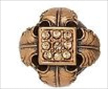 Edgar Berebi 8514/9: 3/4 Hollis Cabinet Knob - Swarovski Crystal/Museum Gold Plate