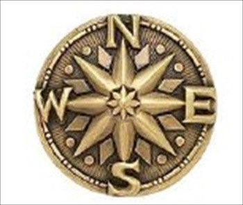 Edgar Berebi 8540fg: 1-1/4 Yacht Club Compass Cabinet Knob - Florentine Gold Plate