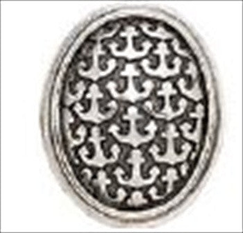 Edgar Berebi 8544/6: 1 Yacht Club Oval Anchor Cabinet Knob - Burnished Silver Plate