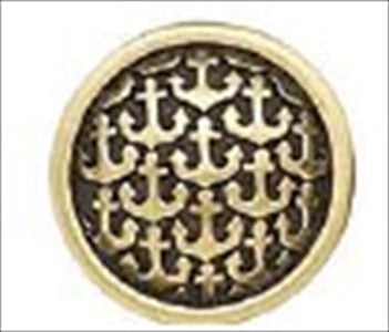 Edgar Berebi 8545bb: 7/8 Yacht Club Round Anchor Cabinet Knob - Burnished Brass