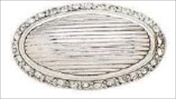 Edgar Berebi 8560/16: 1-1/2" Cambridge Oval Cabinet Knob - Swarovski Crystal/Burnished Silver Plate