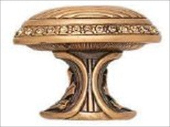 Edgar Berebi 8560/9: 1-1/2 Cambridge Oval Cabinet Knob - Swarovski Crystal/Museum Gold Plate