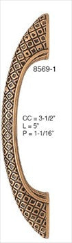 Edgar Berebi 8569/1: 3-1/2" cc Rio Cabinet Pull - Museum Gold Plate