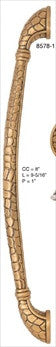 Edgar Berebi 8578/1: 8 cc Key Largo Alligator Appliance Pull - Museum Gold Plate