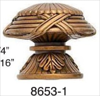 Edgar Berebi 8653/1: 1-1/4 Hyde Park Cabinet Knob - Museum Gold Plate