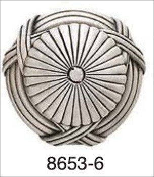 Edgar Berebi 8653/6: 1-1/4 Hyde Park Cabinet Knob - Burnished Silver Plate