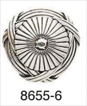 Edgar Berebi 8655/6: 15/16" Hyde Park Cabinet Knob - Burnished Silver Plate