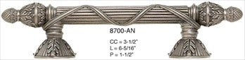 Edgar Berebi 8700an: 3-1/2" cc Hyde Park Cabinet Pull - Antique Nickel