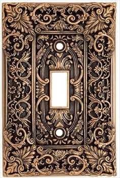 Edgar Berebi 8711/1: Glendale Single Toggle Switch Plate - Museum Gold Plate