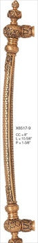Edgar Berebi x8517/9: 8 cc Newport Appliance Pull - Swarovski Crystal/Museum Gold Plate