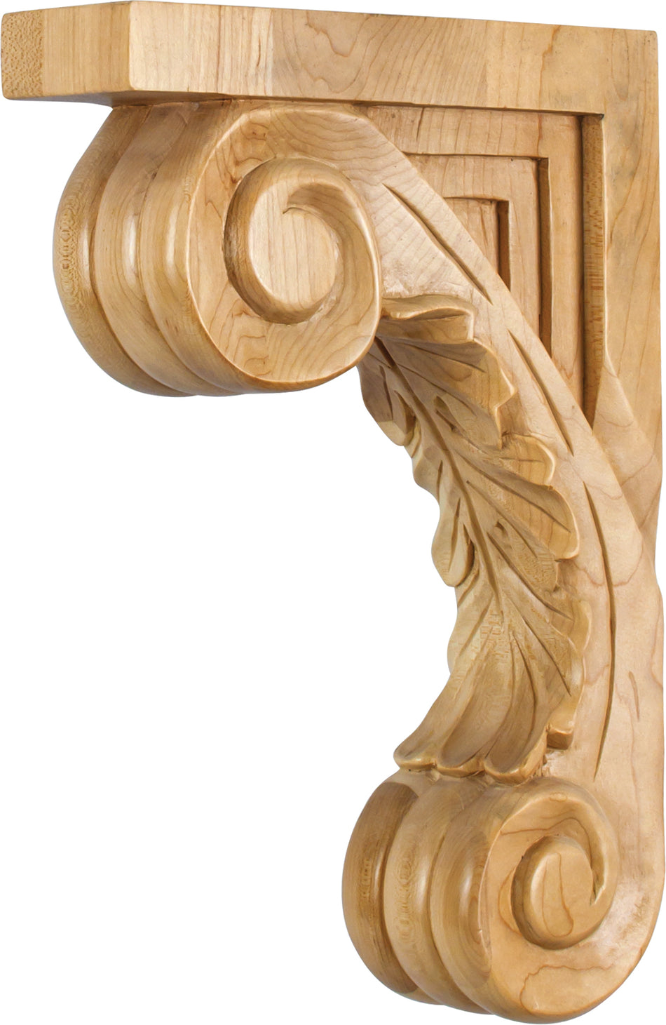 Hardware Resources CORS-CH: 2-5/8" x 9" x 13-1/8" Scrolled Acanthus Corbel - Cherry