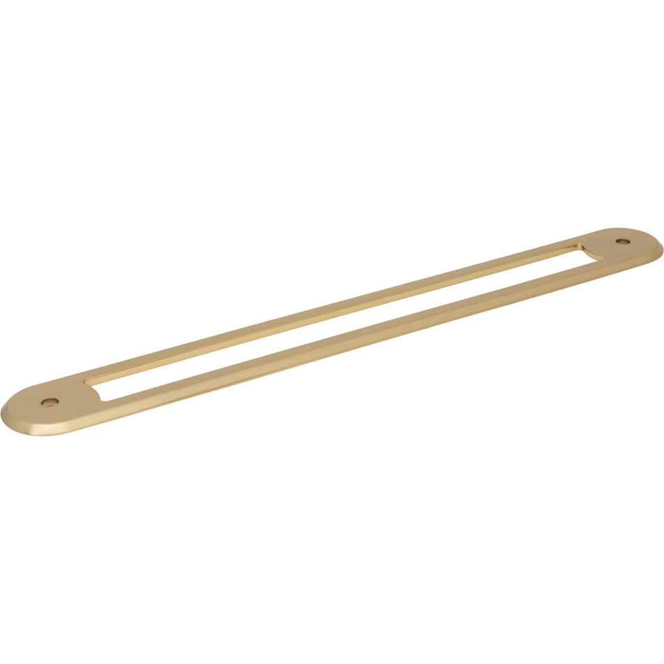 Top Knobs TK3359HB: 18" cc Brockwell Oval Backplate - Honey Bronze