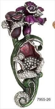 Edgar Berebi 7955/26: 3-1/2" cc Chartres Cabinet Pull - Swarovski Crystal/Burnished Silver Plate