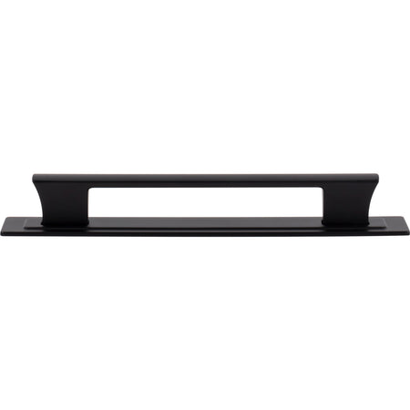 Atlas A6004-BL: 6-5/16" cc Zander Bar Cabinet Pull w/Backplate - Matte Black