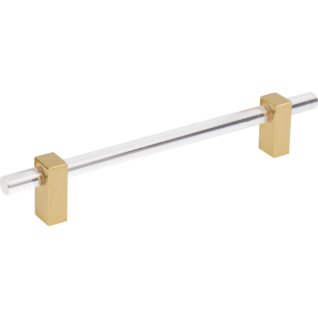 Jeffrey Alexander 578-160BG: 160mm cc Spencer Bar Cabinet Pull - Brushed Gold/Clear Acrylic