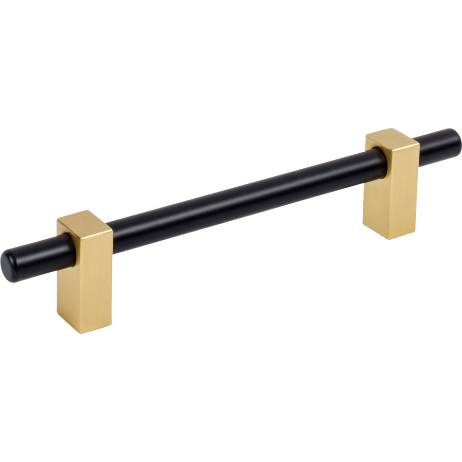 Jeffrey Alexander 478-128MBBG: 128mm cc Larkin Bar Cabinet Pull - Brushed Gold/Matte Black