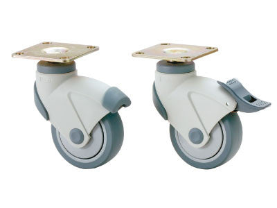 Plate Type Dual Brake Caster - Grey