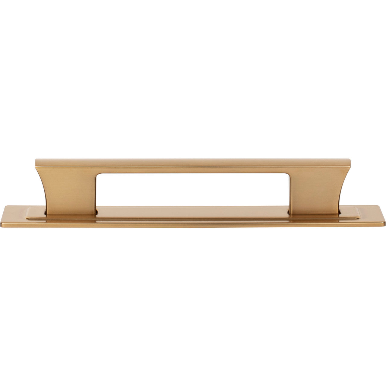 Atlas A6003-WB: 5-1/16" cc Zander Bar Cabinet Pull w/Backplate - Warm Brass