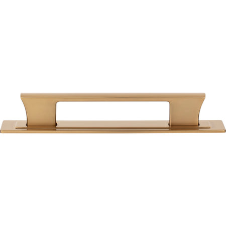 Atlas A6003-WB: 5-1/16" cc Zander Bar Cabinet Pull w/Backplate - Warm Brass
