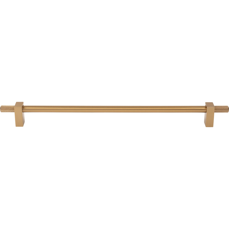 Jeffrey Alexander 698-305SBZ: 305mm cc Larkin Knurled Ends Bar Cabinet Pull - Satin Bronze