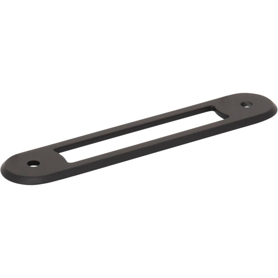 Top Knobs TK3352BLK: 3-3/4" Brockwell Oval Backplate - Flat Black