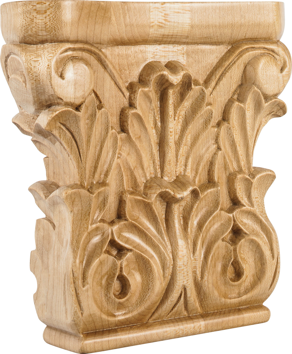 Hardware Resources CAP3ALD: 6" x 1-1/4" x 6" Acanthus Capital - Alder