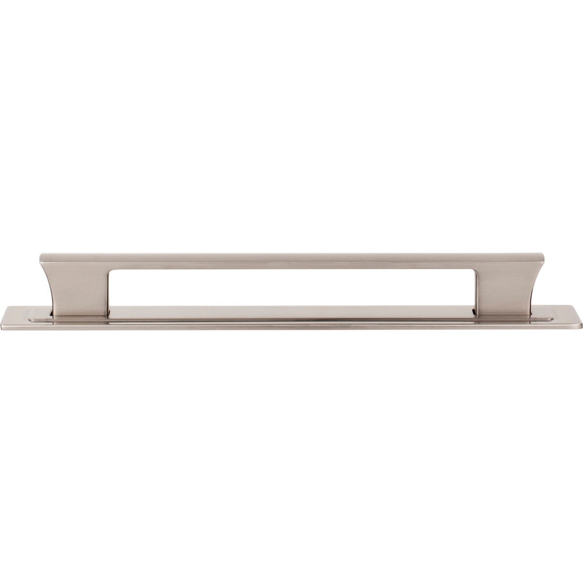 Atlas A6005-BRN: 7-9/16" cc Zander Bar Cabinet Pull w/Backplate - Brushed Nickel