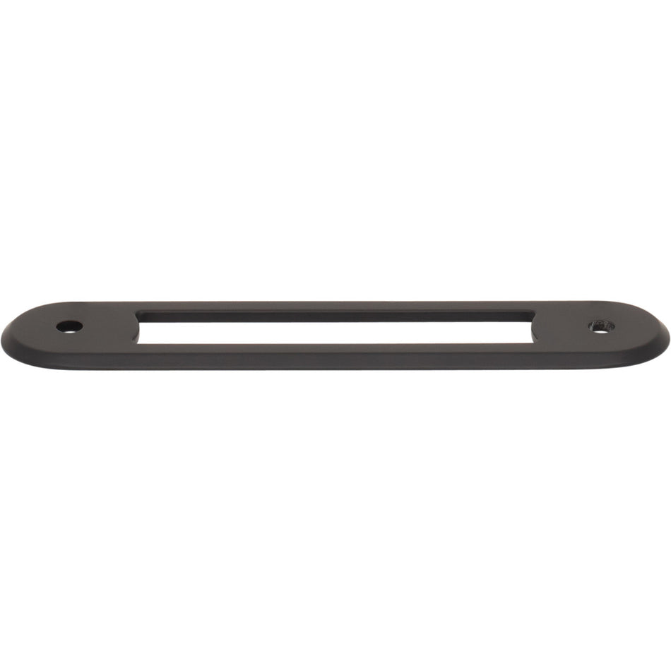 Top Knobs TK3352BLK: 3-3/4" Brockwell Oval Backplate - Flat Black