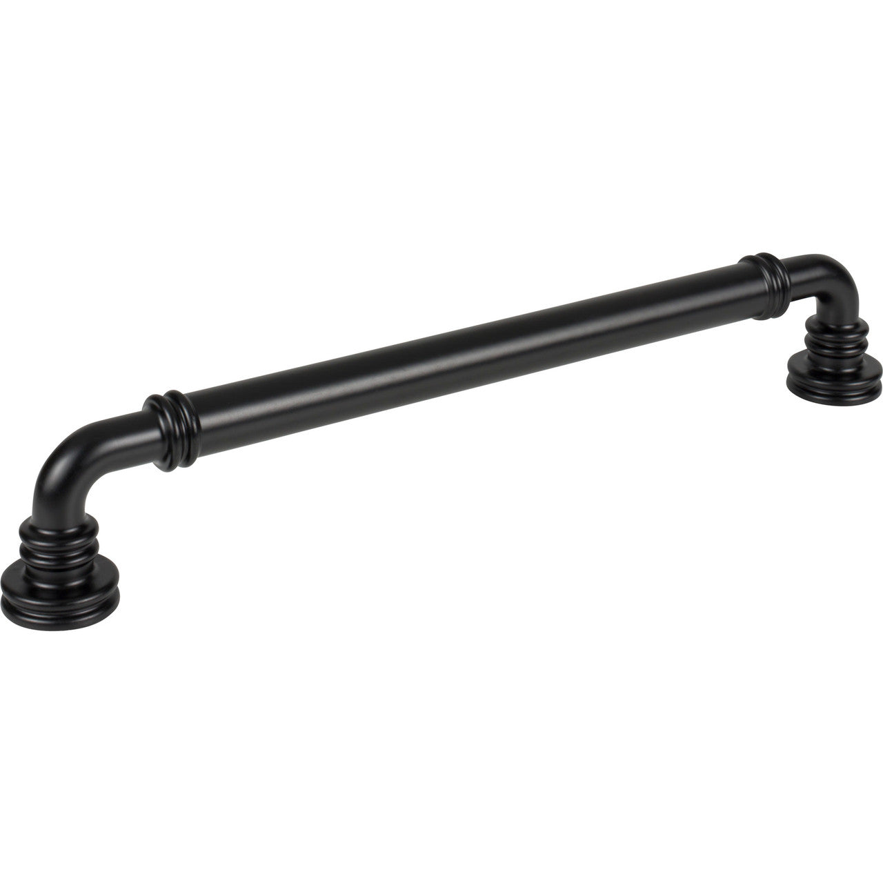 Top Knobs TK3147BLK: 12" cc Cranford D-Handle Cabinet Pull - Flat Black