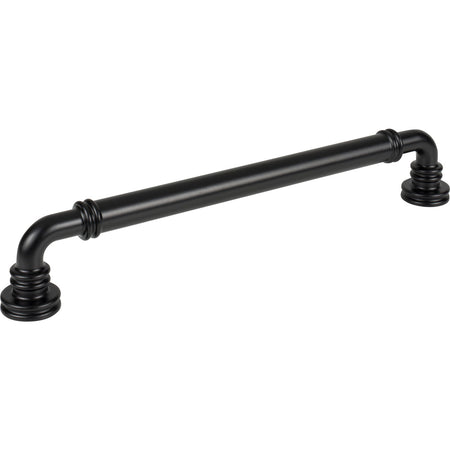Top Knobs TK3147BLK: 12" cc Cranford D-Handle Cabinet Pull - Flat Black