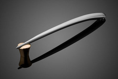 Forms+Surfaces 20" cc Orion Asymmetrical Door Pull - Stainless Steel Grip/Bronze Standoff