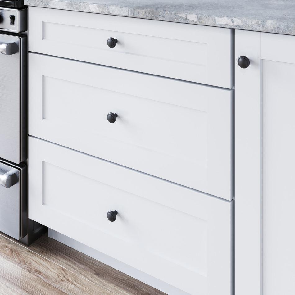Top Knobs TK3110BLK: 1-1/4" Regent's Park Clarence Cabinet Knob - Flat Black