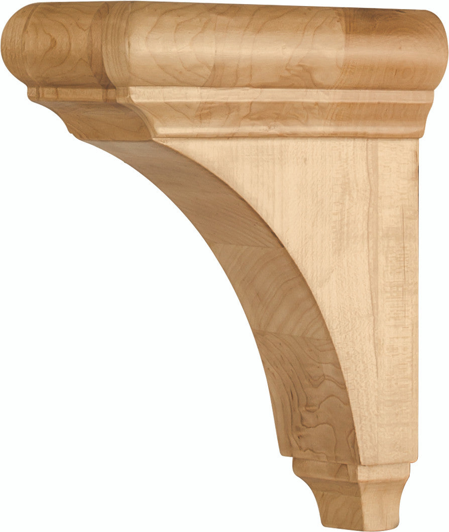 Hardware Resources COR39-1-HMP: Minimal Bullnose Cap Corbel - Hard Maple