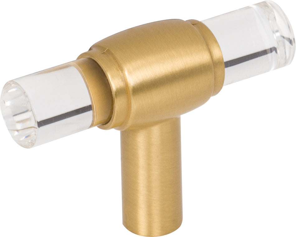 Jeffrey Alexander 775L-BG : 2" Carmen T-Bar Cabinet Knob - Brushed Gold