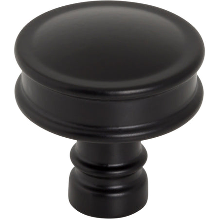 Top Knobs TK3140BLK: 1-1/4" Cranford Round Cabinet Knob - Flat Black