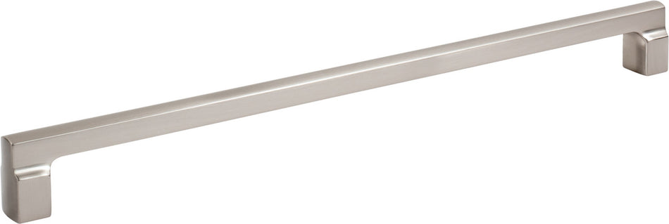 Atlas A527-BRN: 12" cc Reeves Square Bar Cabinet Pull - Brushed Nickel