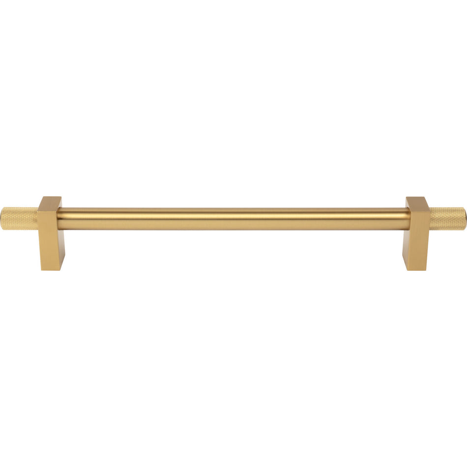 Jeffrey Alexander 698-12BG: 12" cc Larkin Knurled Ends Appliance Pull - Brushed Gold